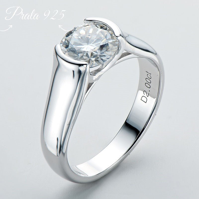 Solitaire - 2 quilates - Moissanite - Prata925.pt